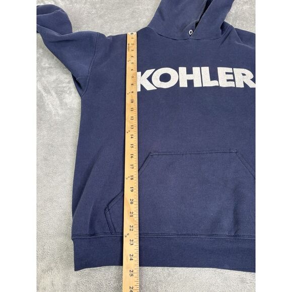 Vintage 80s Kohler Promo Pullover Hoodie Men's Size Large Blue - Picture 8 of 9